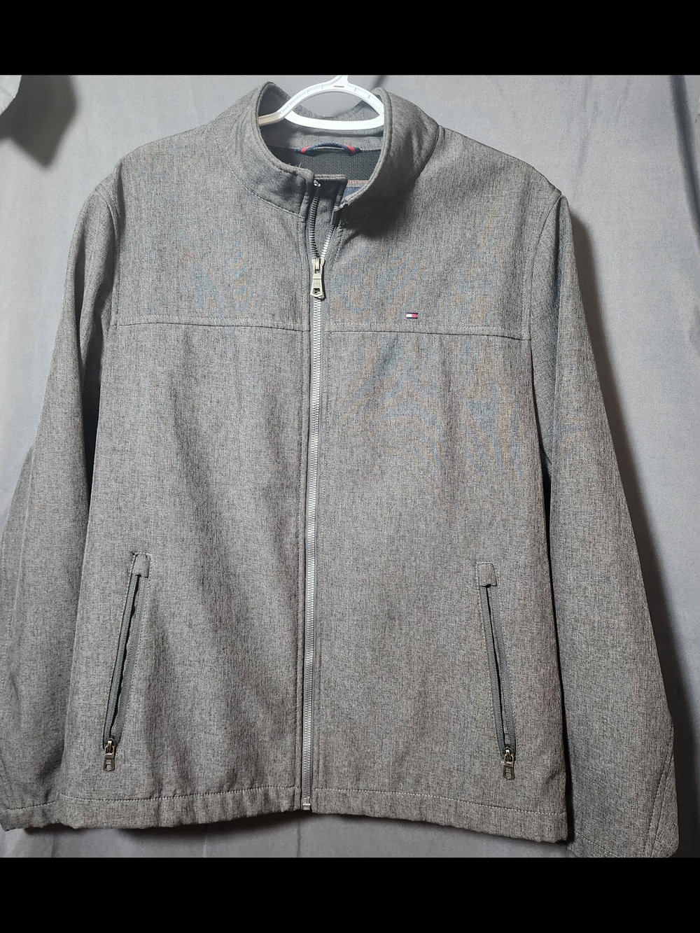 Tommy Hilfiger Men's Size Medium Gray Lightweight Full-Zip Shirt Jacket